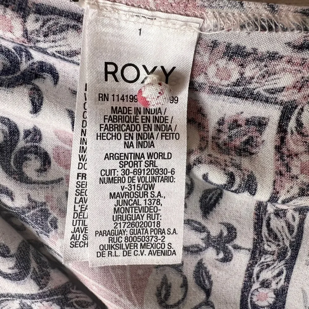 Roxy Skirt Womens Size Small Lost in My Mind Floral Navy & Red Maxi Front Slit